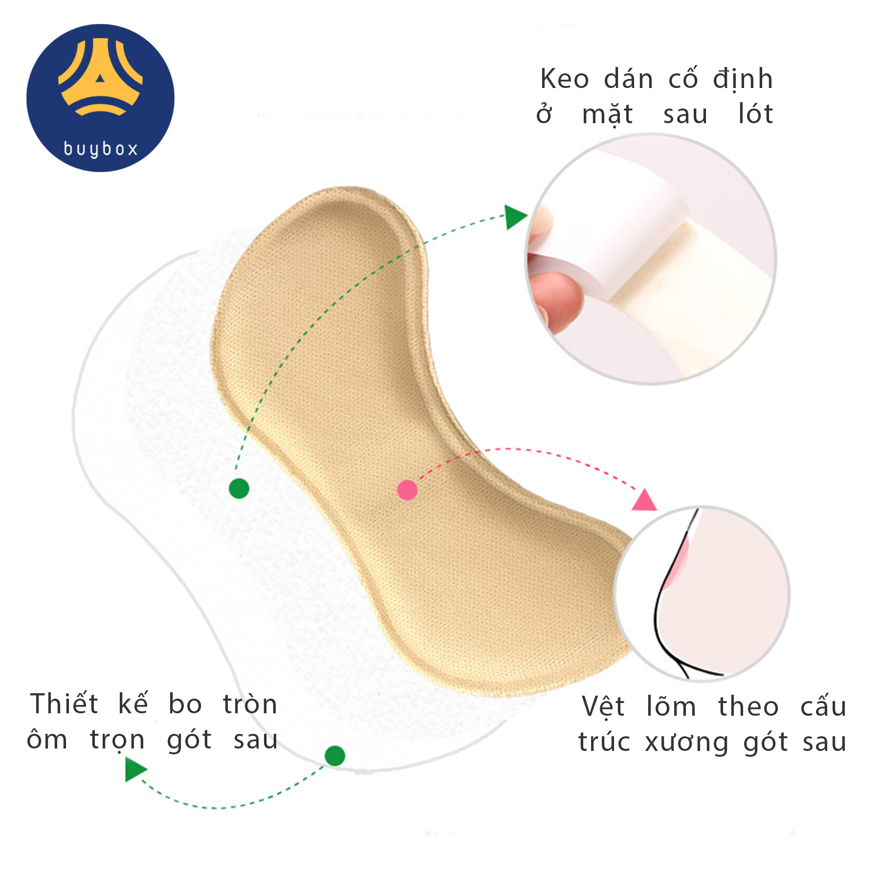 Công dụng của lót giày 4D bảo vệ gót chân và chống tuột gót giày (loại bầu) - buybox - BBPK54