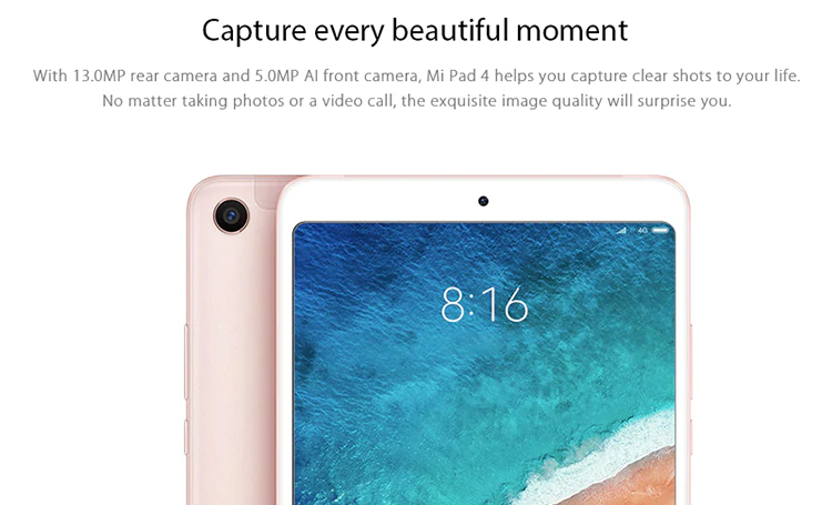 Máy Tính Bảng Xiaomi Mi Pad 4 (64GB/ 4GB) Phiên bản sim 4G/LTE - Hàng Nhập Khẩu