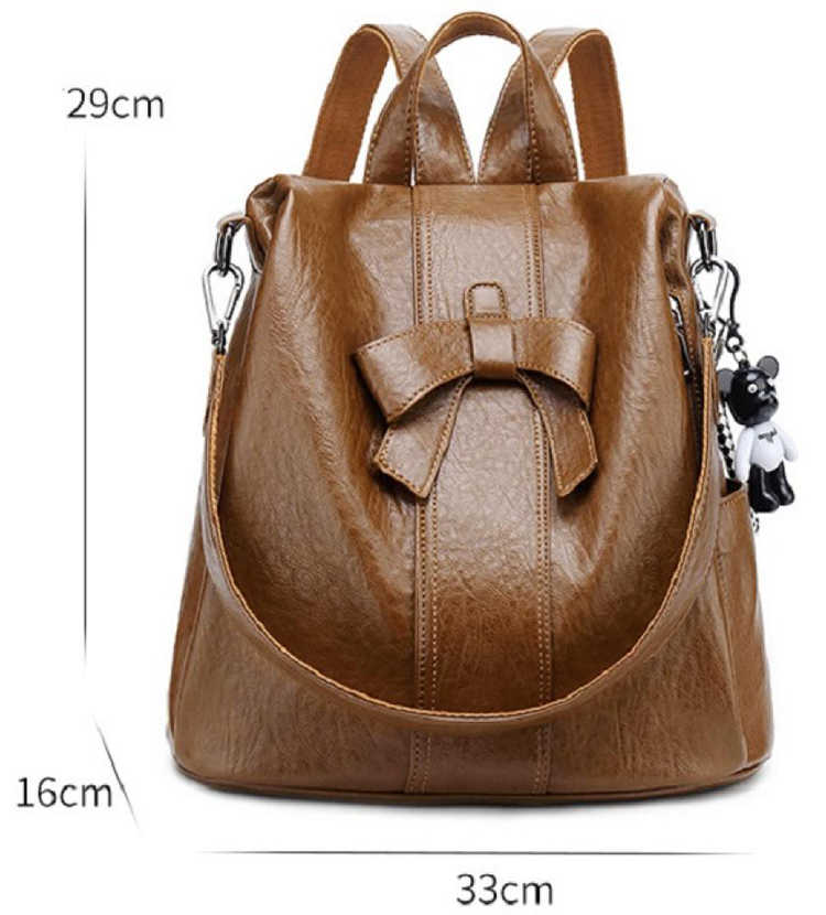Women's Fashion Casual Travel Backpack Anti-theft Multi-pocket Pu Leather Student School Bag