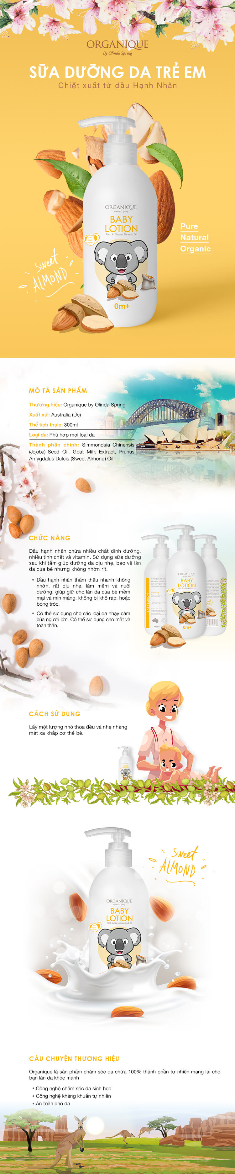 Sữa Dưỡng Da Dành Cho Bé Organique Baby Lotion (300ml)
