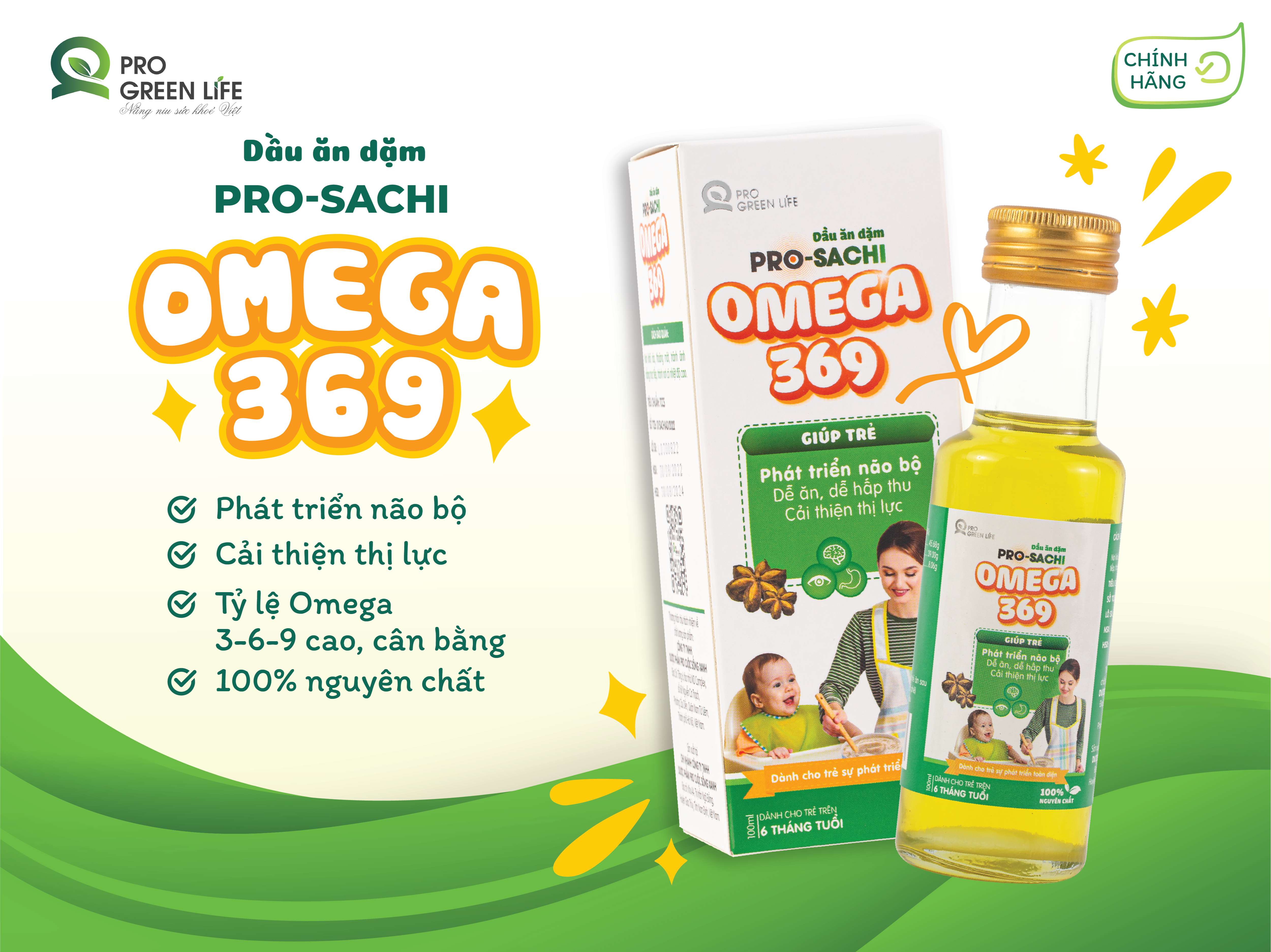 dầu ăn dặm pro-sachi omega 369 từ thực vật, 100% nguyên chất, 100ml chai 1