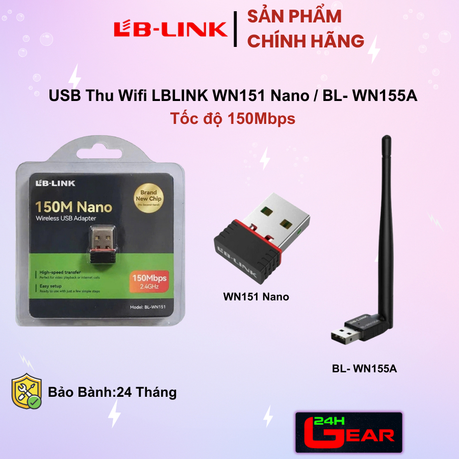 USB Thu Wifi LB-LINK BL-WN151 Nano - Hàng chính hãng 
