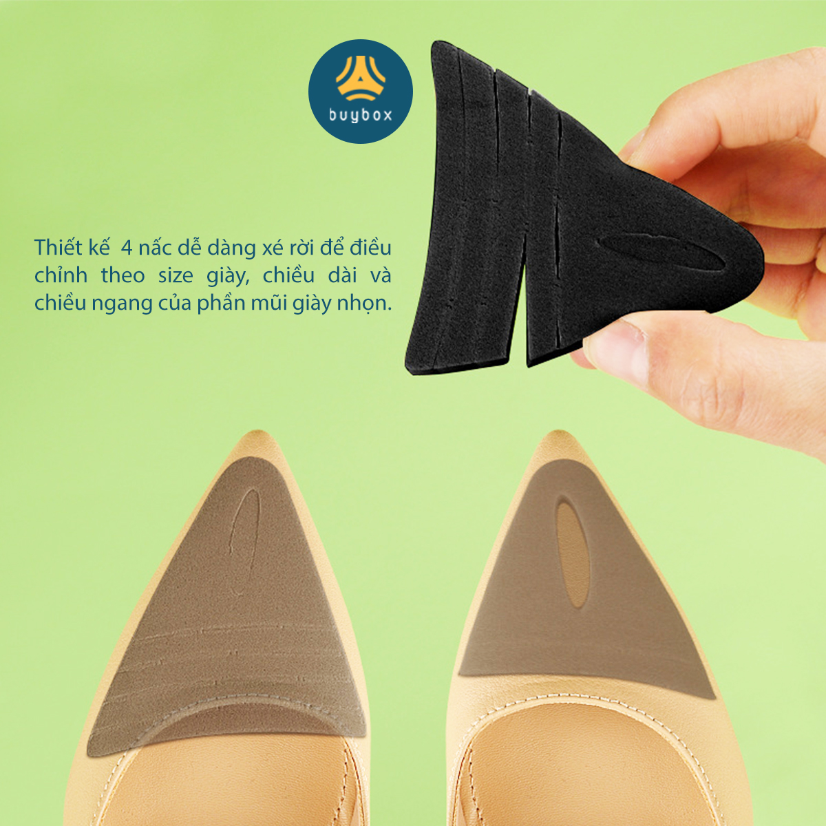 Lót giày cao gót mũi nhọn chất liệu cao su non giúp bảo vệ ngón chân không bị dồn ép về phía trước - buybox - BBPK366