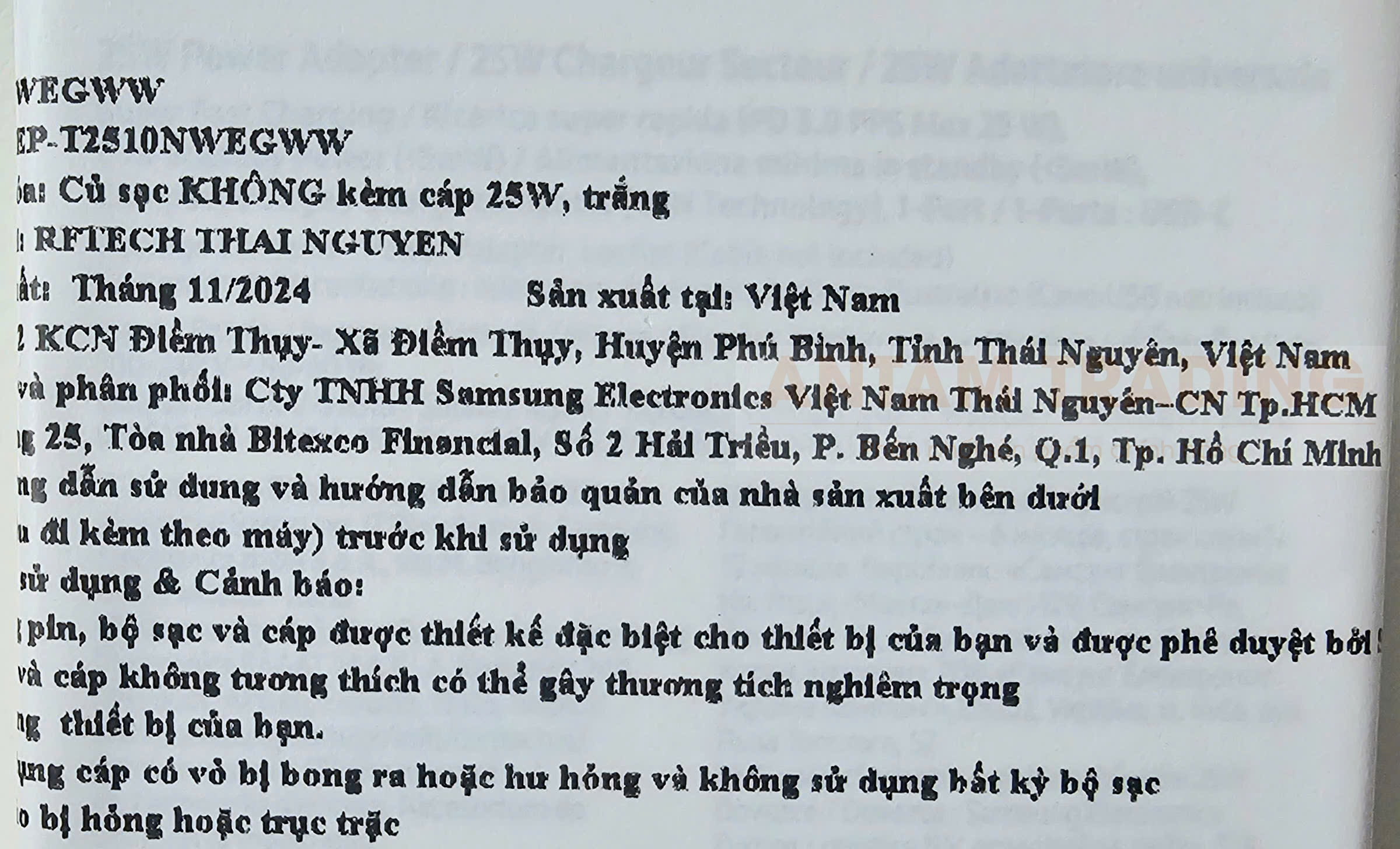 Củ sạc nhanh Samsung 25W EP-T2510 (Có hộp, Không kèm cáp) - Hàng Chính Hãng
