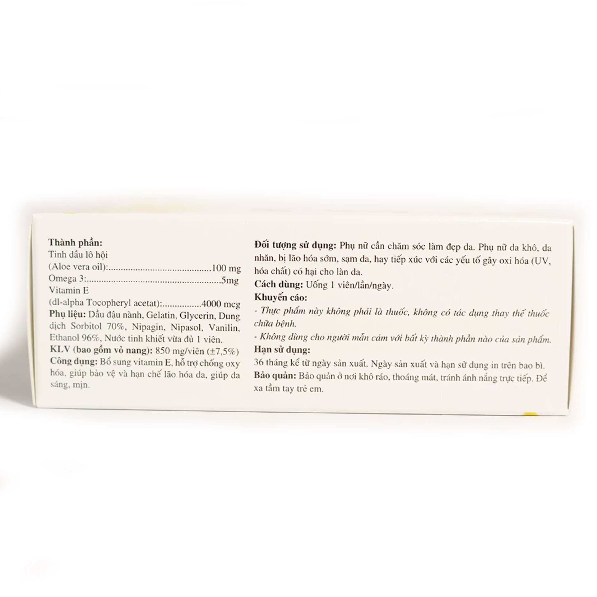 Viên uống đẹp da làm chậm lão hóa Vitamin E Vivita.E Rostex