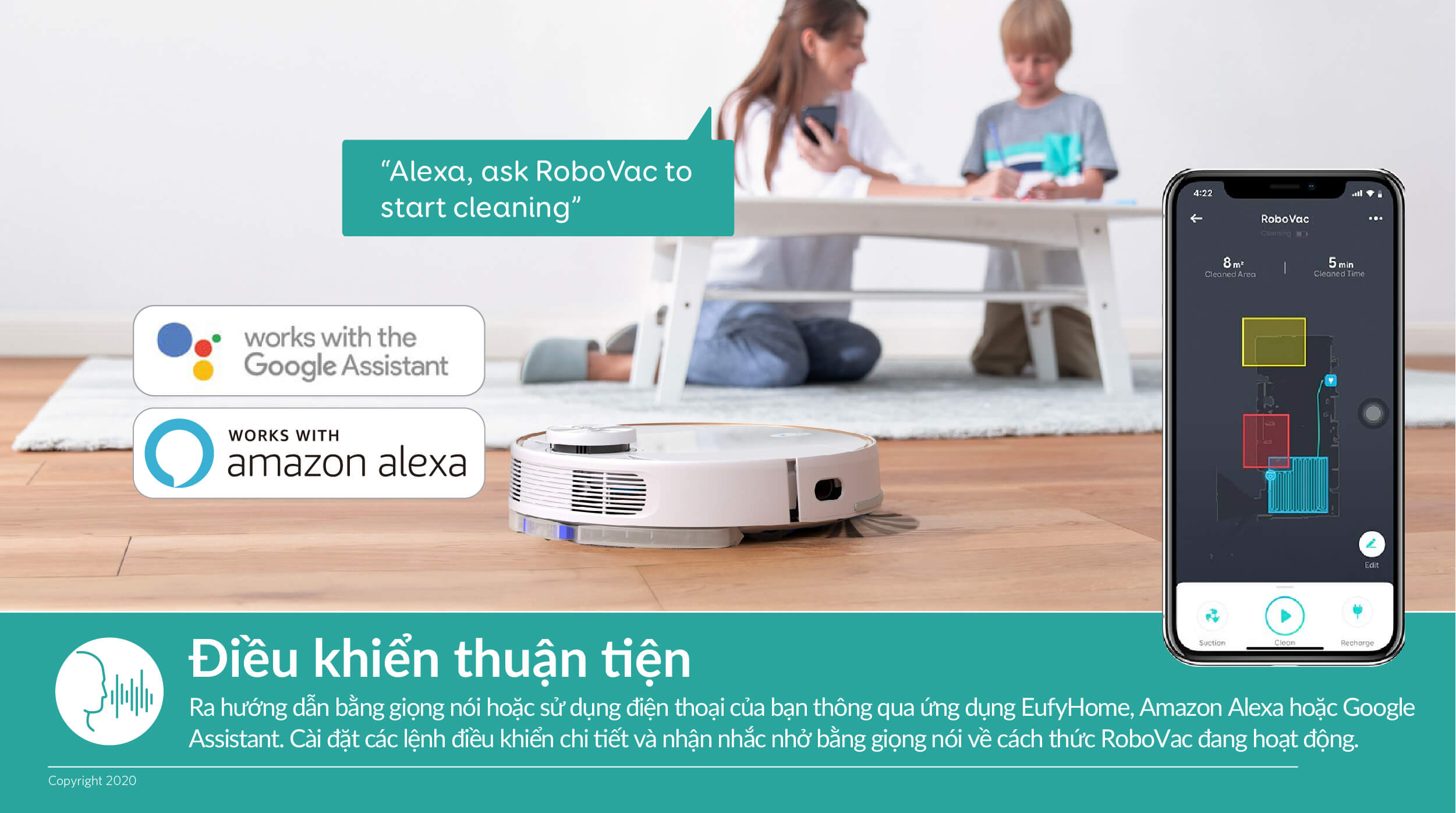 Robot Hút Bụi lau nhà thông minh Eufy RoboVac L70 Hydrid - T2190 - Hàng Chính Hãng