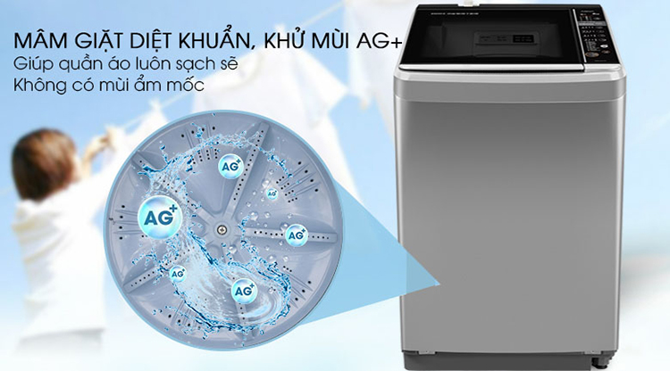 Máy Giặt Cửa Trên Inverter Aqua AQW-D901BT-S (9kg) - Hàng Chính Hãng