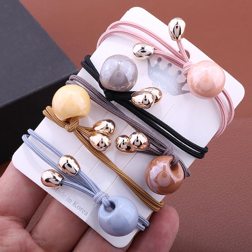 Dây buộc tóc nữ hình ốc sên [Set 5 dây] NASI dễ thương phong cách hàn quốc thun cột tóc nữ co giãn tốt phụ kiện tóc