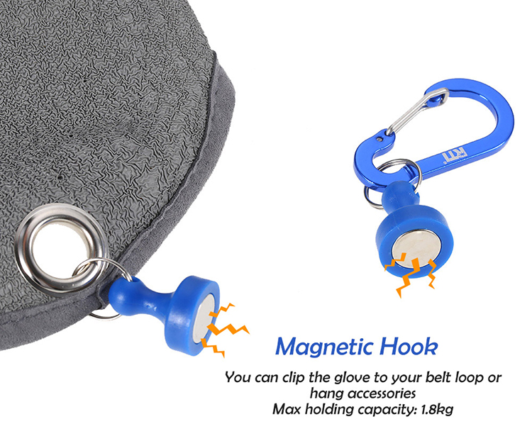 1pc Fishing Glove with Magnet Release Fisherman Professional Catch Fish Gloves with Magnetic Hooks Hunting Glove L Left Hand