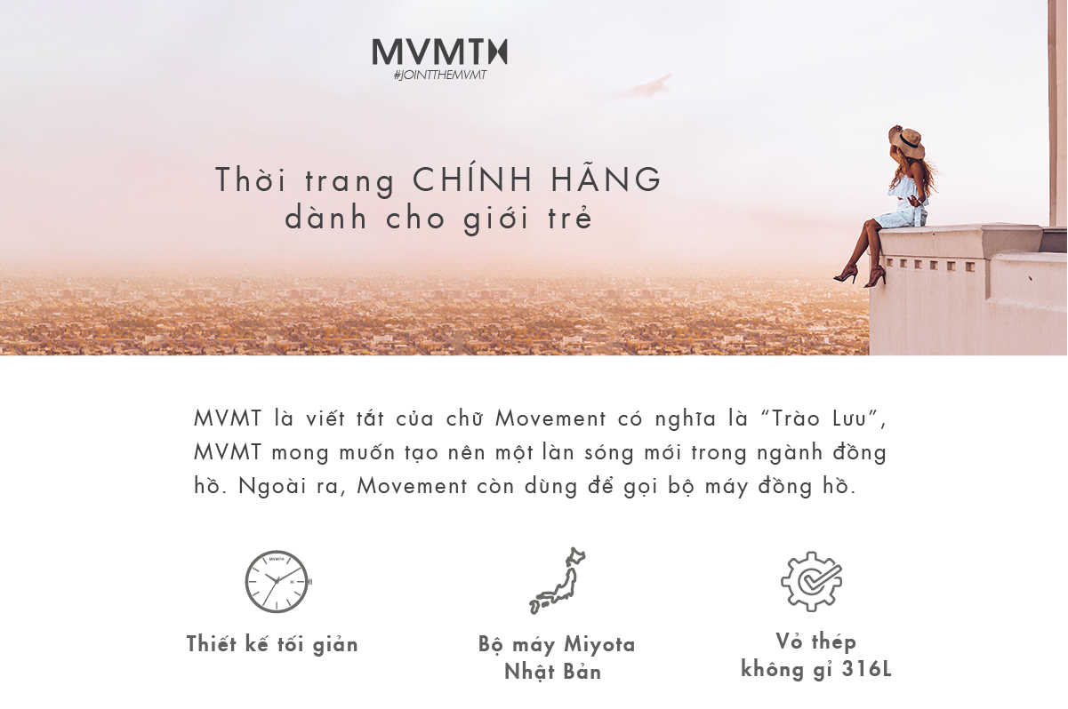 Đồng hồ Nữ MVMT dây thép không gỉ 38mm - Boulevard D-MB01-BLMA