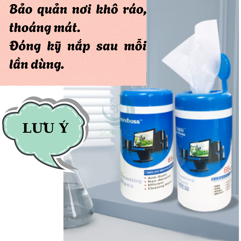 Hộp Khăn Lau Màn Hình 68 Miếng Tiện Lợi- Khăn Ướt Chuyên Dụng Lau Màn Hình – 68 Miếng- Hộp Khăn Lau Điện Tử Đa Năng 68 Miếng- Hộp Khăn Lau Màn Hình Không Xơ – 68 Miếng- Hộp Khăn Ướt Vệ Sinh Thiết Bị Công Nghệ – 68 Miếng,… Hàng nhập khẩu