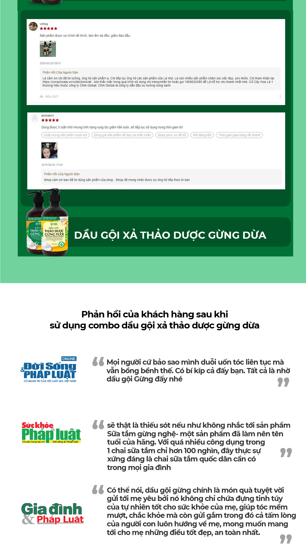 Combo 2 Dầu gội thảo dược gừng dừa Cocayhoala giảm rụng tóc, kích thích mọc tóc vượt trội, đặc biệt chăm sóc an toàn cho mẹ bầu mẹ sau sinh 2