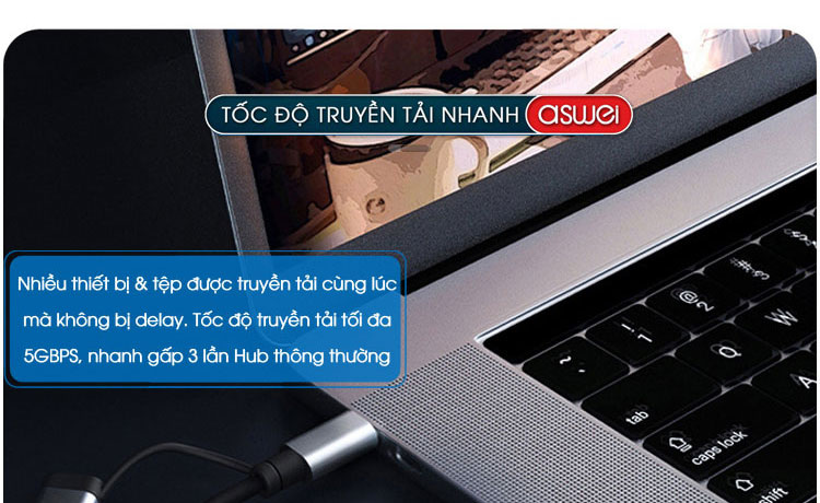 cổng chia usb, hub chuyển đổi usb type c aswei