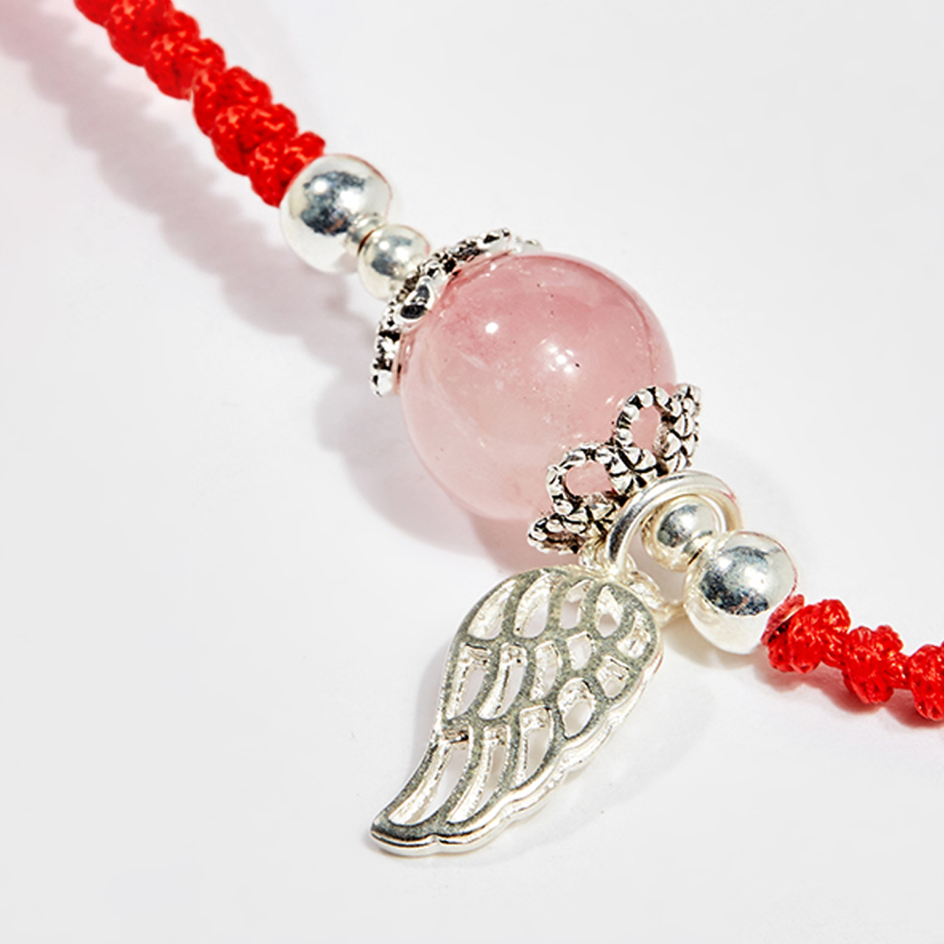 Vòng tay thắt dây đỏ đá thạch anh hồng mệnh hỏa , thổ - Ngọc Quý Gemstones