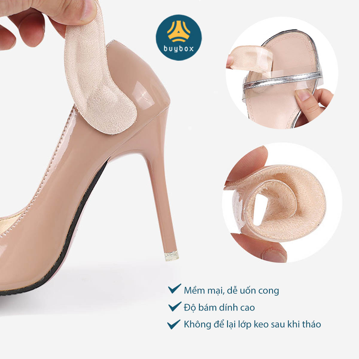 Lót giày cao gót đa năng chuyên dùng khi mang sandal giúp chống trượt bàn chân về phía mũi hoặc lót gót sau chống trầy da - BuyBox - PK277