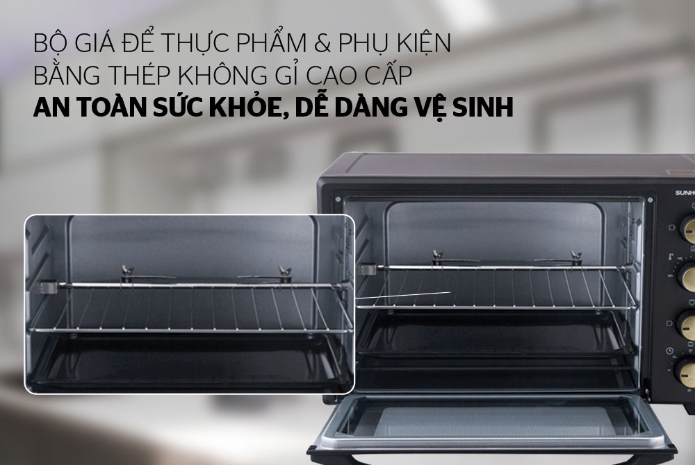 Lò Nướng Sunhouse SHD4238 - 38L (Đen) - Hàng chính hãng