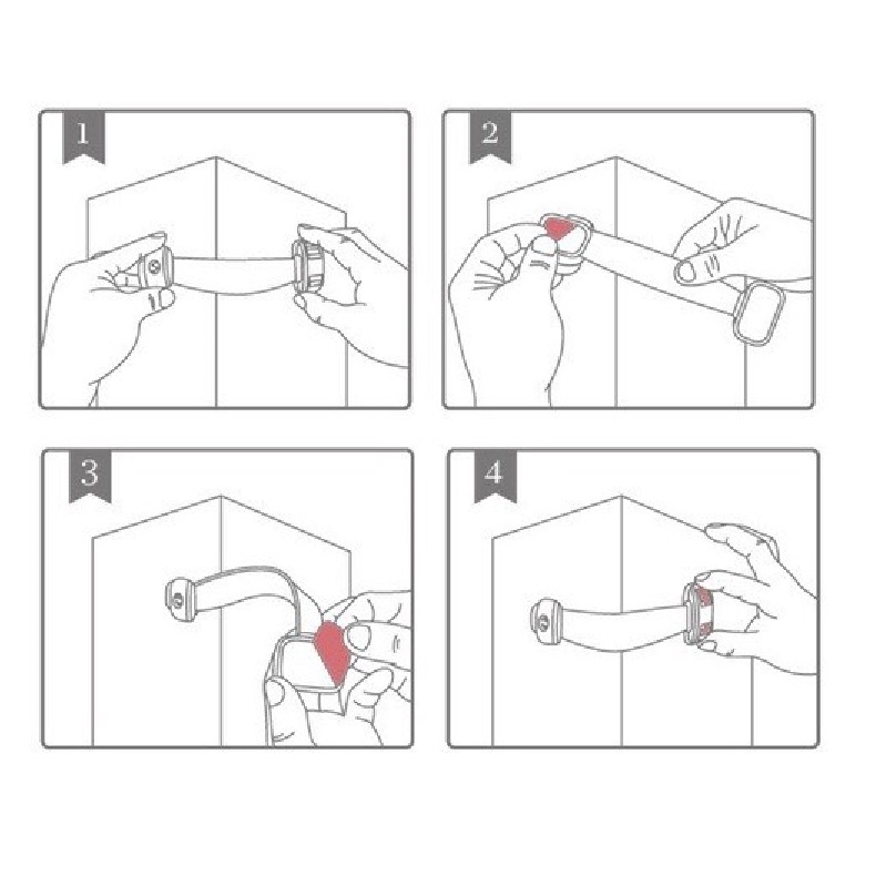 Dây Chốt Khóa Cánh Tủ Lạnh, Khóa Chốt Ngăn Kéo Nhỏ Gọn, Tủ Đồ, Chốt Chặn Cánh Cửa An Toàn Cho Bé, An Tâm Cho Mẹ - TakyHome 3104