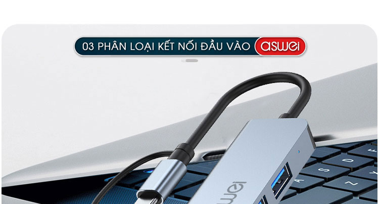 hub chia usb, hub chuyển đổi usb type c aswei