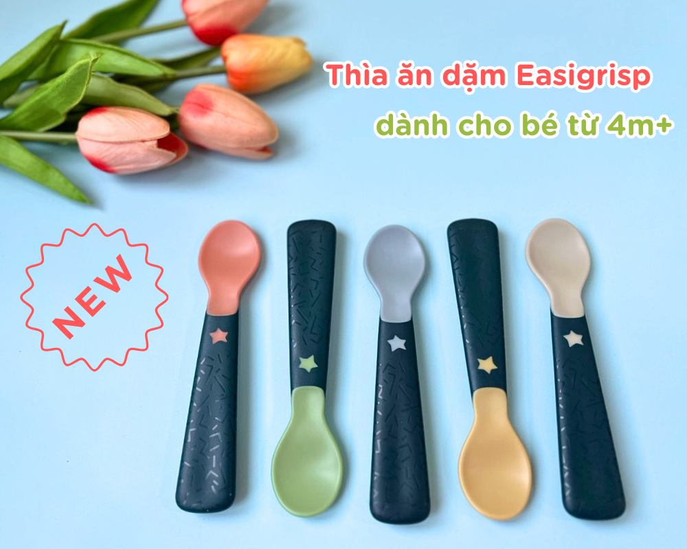 Thìa Tập Ăn Tommee Tippee Easigrip, Dành Cho Bé Từ 6 Tháng - Set 5 Thìa, Tách Lẻ (Giao Màu Ngẫu Nhiên)