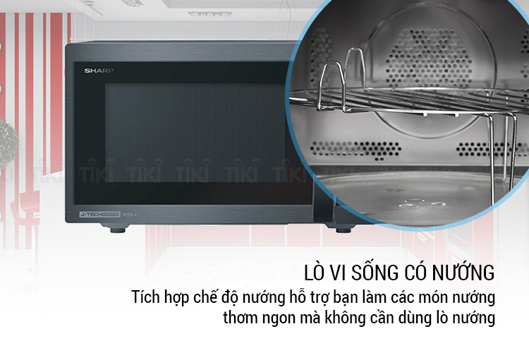 Lò Vi Sóng Điện Tử Có Nướng Sharp R-G728XVN-BST (28 Lít) - Hàng Chính Hãng