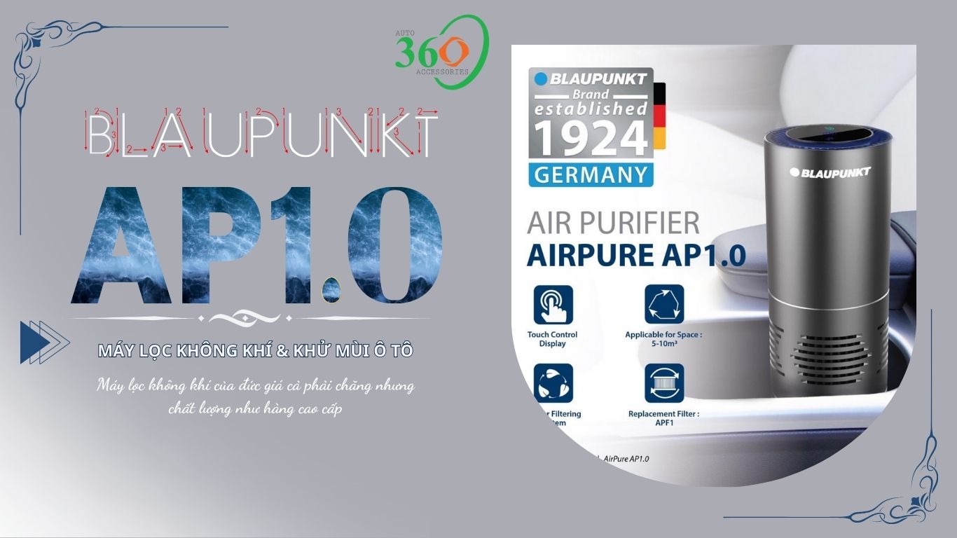 Máy lọc không khí ô tô Blaupunkt AP 1.0 là lọc không khí của Đức có thể lọc không khí và khử mùi hiệu quả