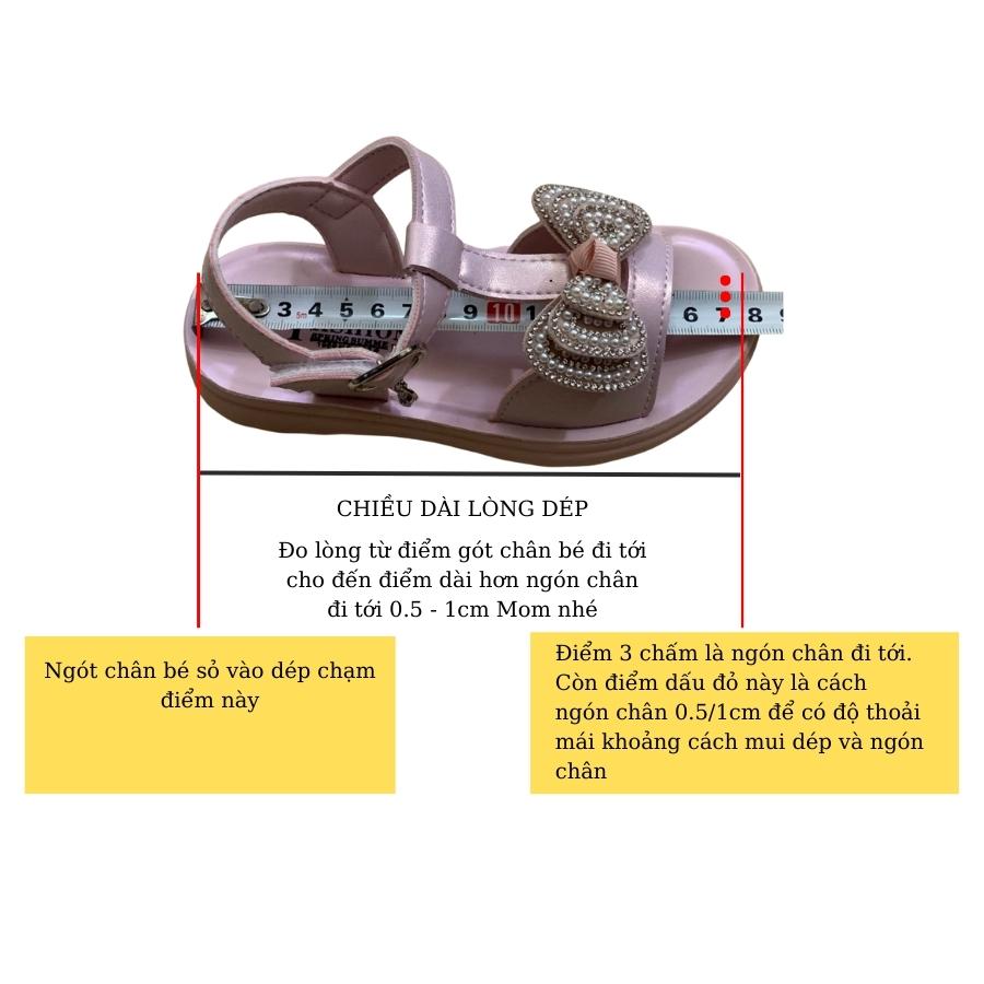 Dép quai hậu sandal bé gái quai ngang thời trang chất da PU mềm êm màu hồng gắn nơ công chúa duyên dáng và dễ thương phù hợp cho trẻ em 1 - 12 tuổi đi học đi biển phong cách Hàn Quốc SG65