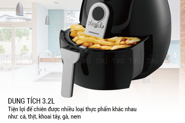 Nồi Chiên Không Dầu LOCK & LOCK ECF-301R - (3.2L) - Đen