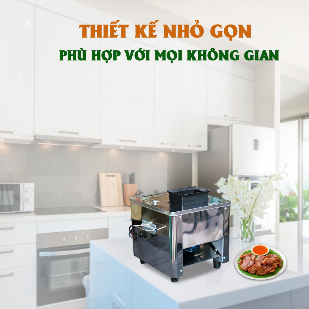 máy thái thịt đa năng 1 cửa nạp 3A850W có kích thước nhỏ gọn