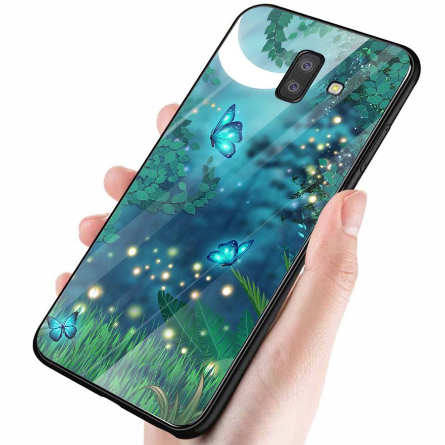Ốp kính cường lực cho điện thoại Samsung Galaxy J8 - bướm đẹp MS BUOMD069