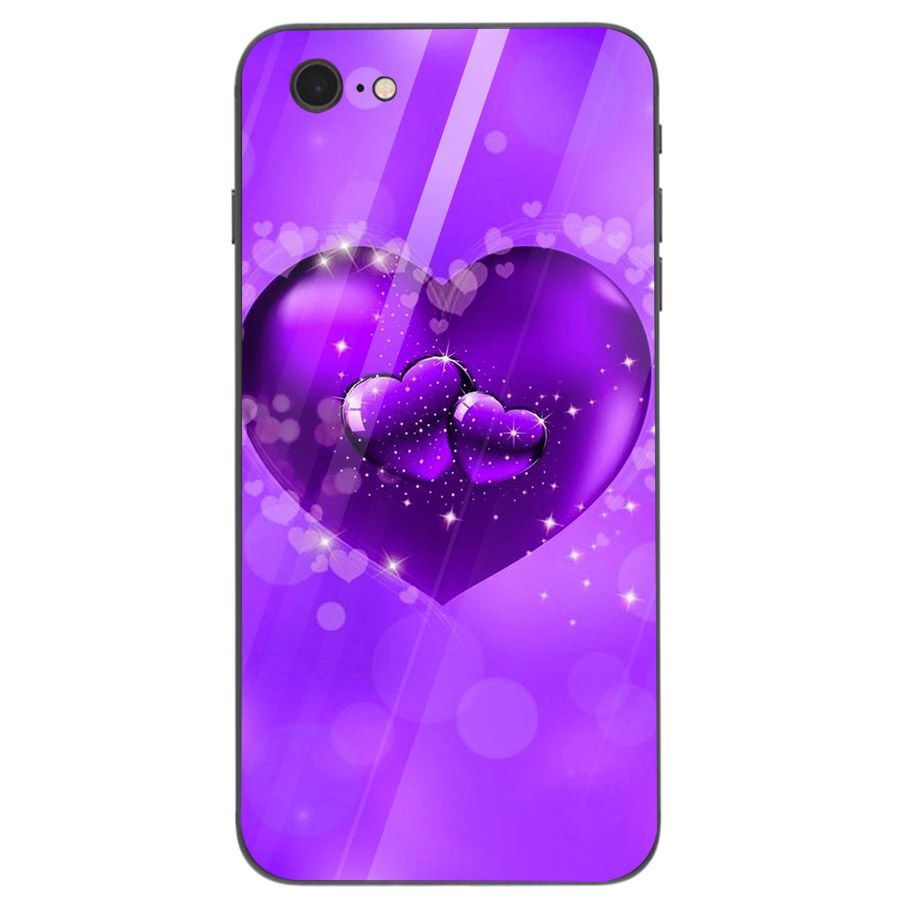 Ốp điện thoại kính cường lực cho máy iPhone 5/5s/se - trái tim tình yêu MS LOVE049