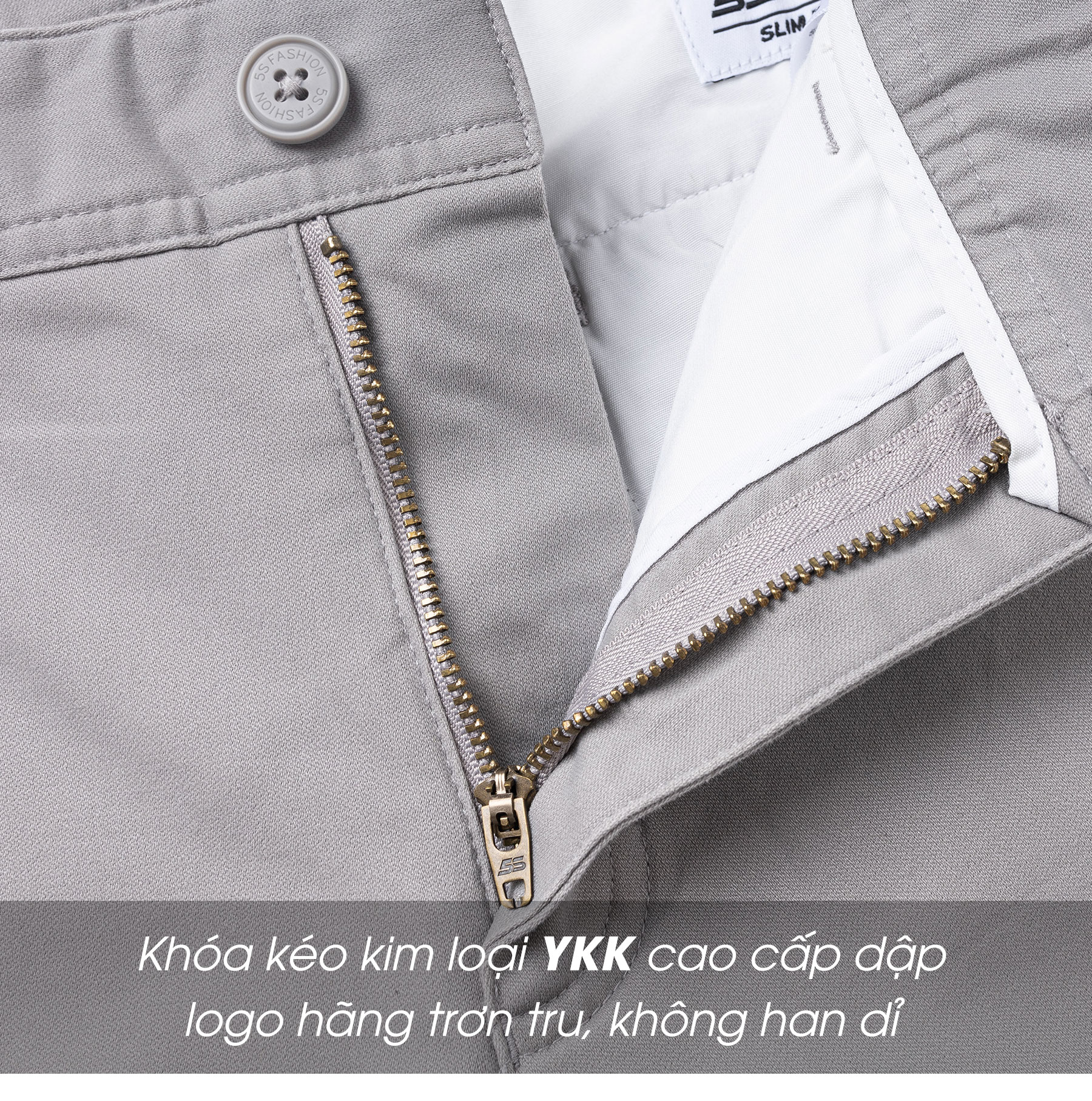 Quần Dài Kaki Nam 5S Premium, Chất Liệu Cotton Cao Cấp, Mềm Mịn, Giữ Phom, Thiết Kế Basic, Lịch Sự (QKD23003)