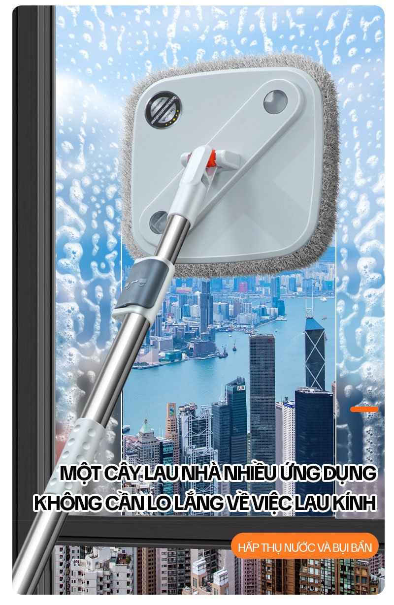 Bộ Cây Lau Nhà Tách Nước Bẩn KITIMOP N08 PRO, Thùng Lau Nhà Tự Vắt Thông Minh, Chổi Lau Nhà 360 Độ, Lau Sàn Làm Sạch