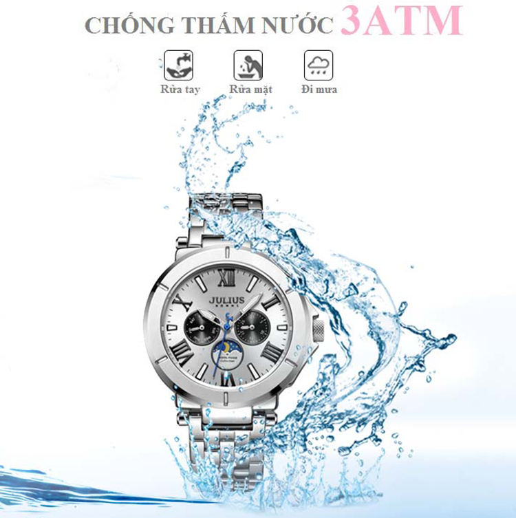 Đồng Hồ Nam Dây Thép 6 Kim Julius JAh-102A