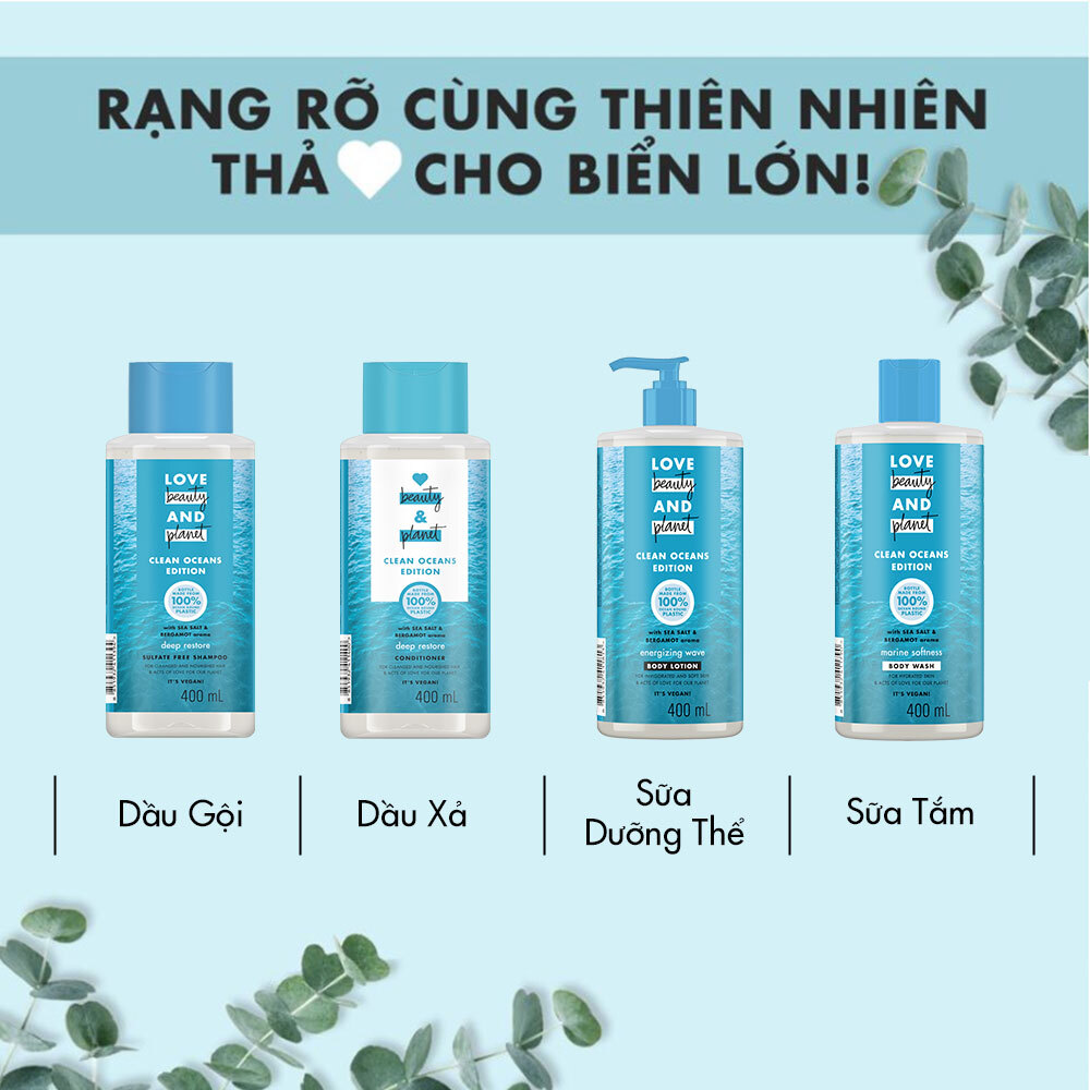 Sữa Dưỡng Thể Love Beauty And Planet Đại Dương Bừng Sức Sống (400ml)