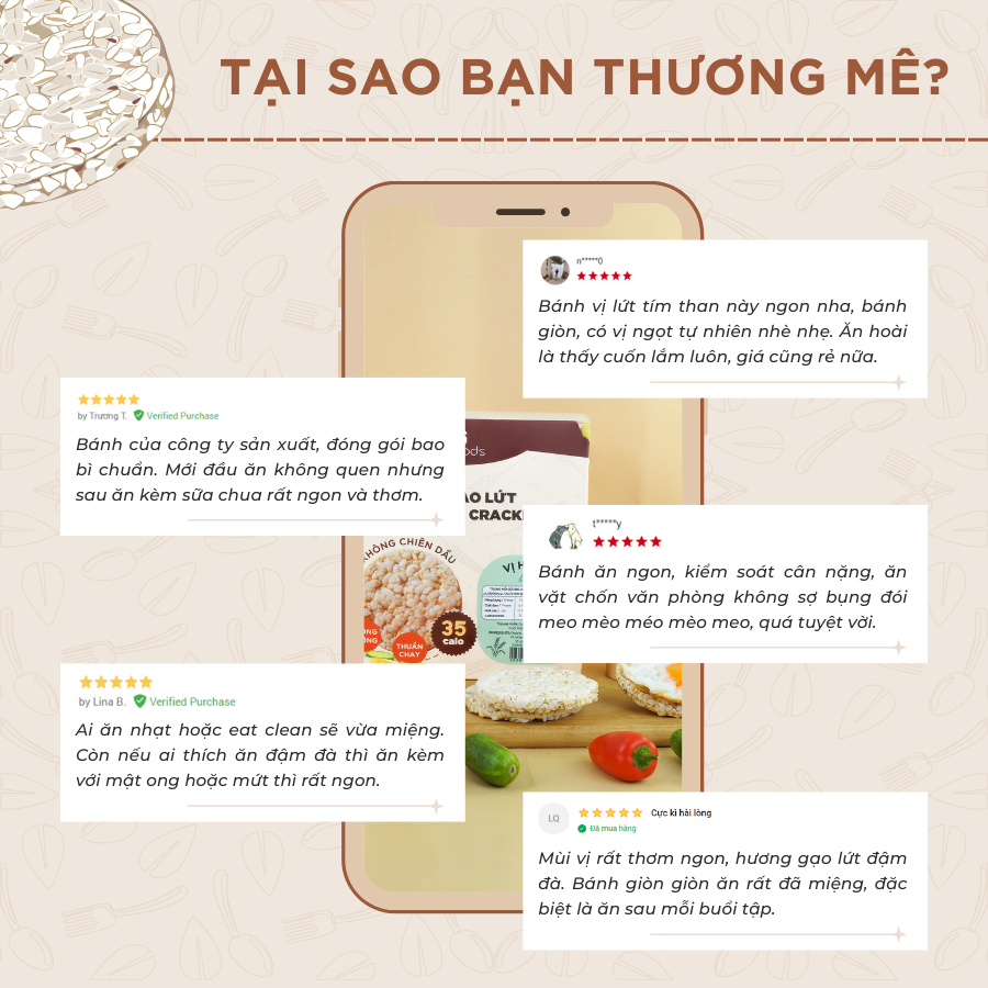 Bánh gạo lứt GUfoods (300g) - Không chiên dầu, Không đường, Từ gạo và ngũ cốc nguyên hạt, Lành mạnh, Phù hợp Eat clean, Ăn vặt healthy, Thực dưỡng, Tập gym, Thuần chay, Đa dạng hương vị