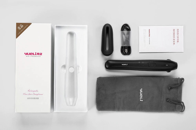 Xiaomi YueLi Wireless Mini Hair Straightener Wireless 2500mAh Battery Power Bank Portable LED Indicator for Traveling Home - black