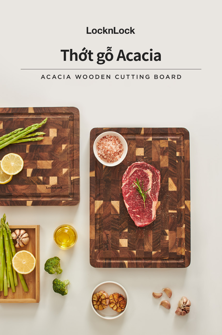 Thớt gỗ tràm LocknLock CKD076 - Độ dày 35mm - Màu gỗ tự nhiên -CN-6
