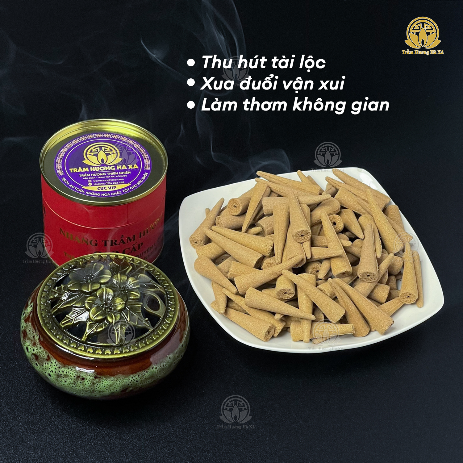 Nhang nụ trầm hương đốt xông nhà tẩy uế HÀ XÁ đồ thờ cúng phong thủy, xua đuổi vận xui, thu hút nguồn năng lượng tích cực, thanh lọc không khí, an toàn cho sức khỏe