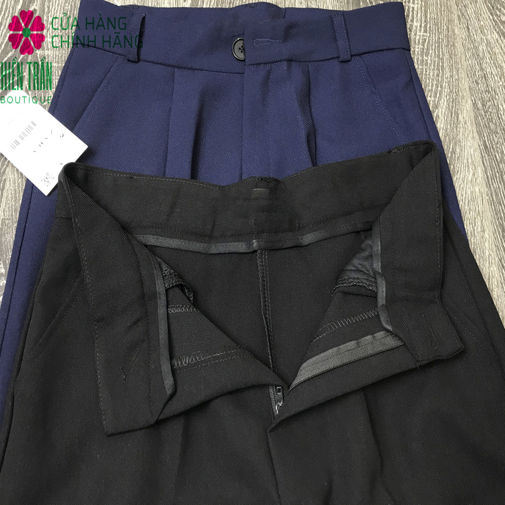 Quần tây nữ Hiền Trần BOUTIQUE lưng cạp cao âu công sở đẹp màu đen đồ đi học form chuẩn tôn dáng