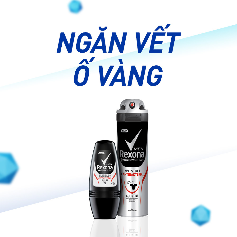 Xịt Khử Mùi Dành cho Nam Rexona Invisible Antibacterial (150ml)