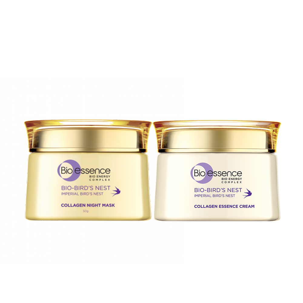 Bộ dưỡng da tươi sáng căng mọng Bio-Essence Bio-Bird's Nest (Kem dưỡng tinh chất tổ yến & Collagen 50gr + Mặt nạ ngủ Night Mask tinh chất tổ yến & Collagen 50gr)