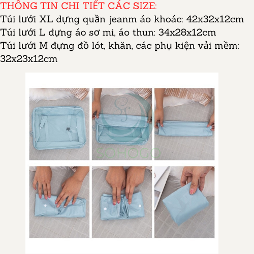 [VIDEO]- Set 8 túi đựng đồ du lịch đa năng, nhiều size- CHỌN MÀU- Bộ 8 túi phân loại đồ phù hợp đi công tác, du lịch cho nam và nữ