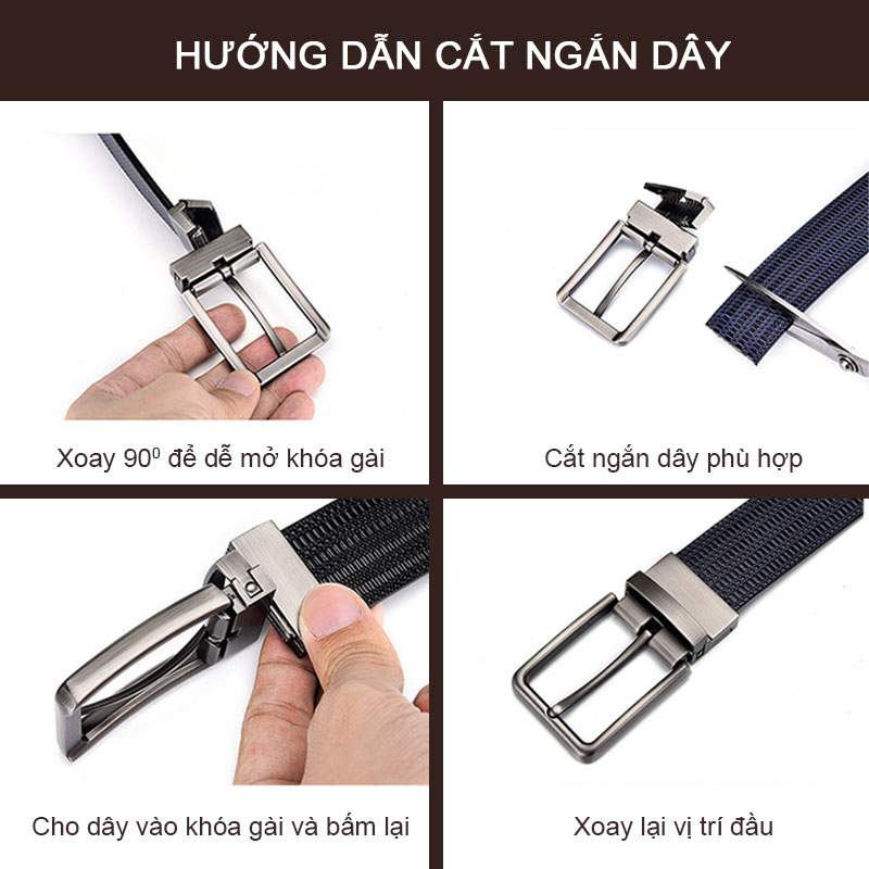 Dây nịt nam, Dây thắt lưng nam da bò hai mặt NIKITA DL1314