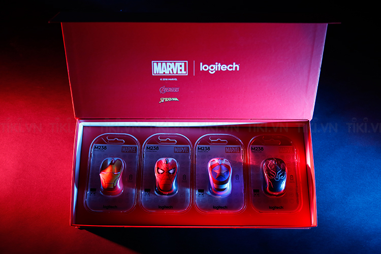 Bộ 4 Chuột Logitech M238 Marvel Collection - Hàng Chính Hãng