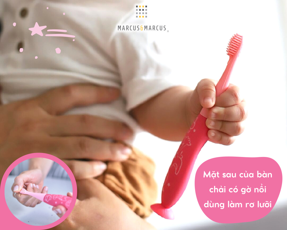 Bàn chải đánh răng silicon cho bé Marcus & Marcus, từ 2 tuổi