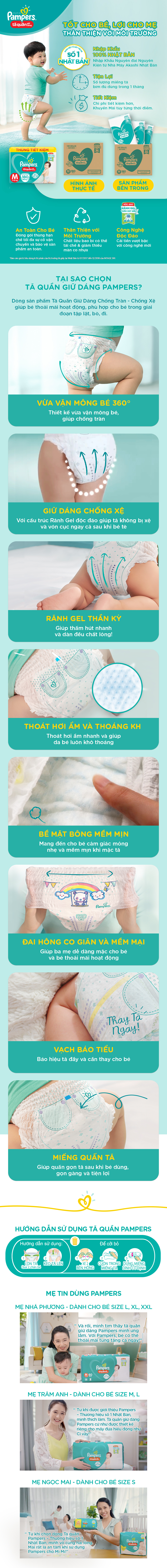 Tã Quần Pampers Giữ Dáng MegaBox M180 (Size M-180 Miếng)
