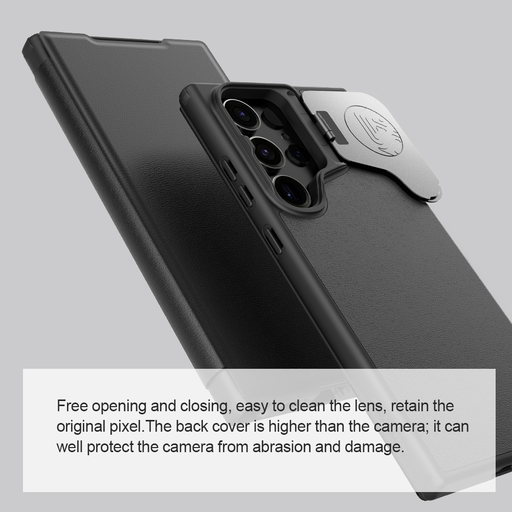Ốp Lưng Nillkin Qin Prop Leather Case cho Samsung Galaxy S24 Ultra - Hàng Chính Hãng