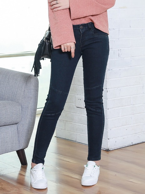 Intercrew jeans female 2018 autumn new slim Korean casual wild thin stretch pants pants pencil pants jeans female ICR3EL51W dark blue 69/M
