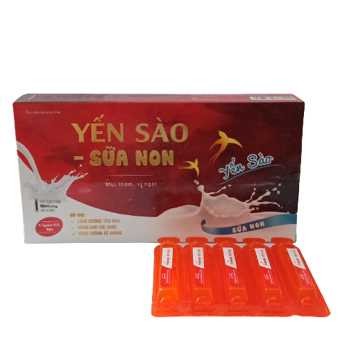 YẾN SÀO - SỮA NON - Ống uống hỗ trợ tăng cường sức đề kháng, kích thích tiêu hóa, nâng cao sức khỏe - Hộp 20 ống x 10ml, hàng chính hãng 1