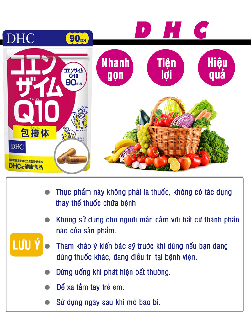 Viên uống chống lão hóa da DHC Nhật Bản Coenzyme Q10 thực phẩm chức năng bổ sung vitamin C làm đẹp da, hỗ trợ não bộ JN-DHC-COE 6